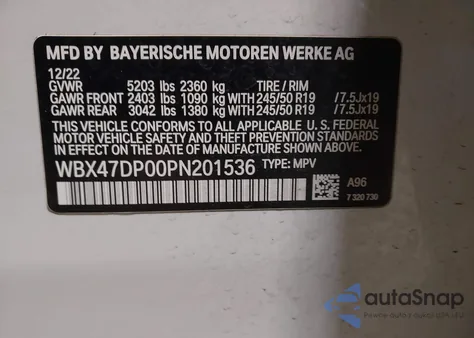 2023 BMW X3 Sdrive30I from USA, damaged, VIN WBX47DP00PN201536